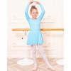 imageStelle Ballet Leotards for Girls Long Sleeve Toddler Dance Leotard Outfits with Skirt ClassicLittleBig KidPool Blue