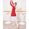 imageStelle Ballet Leotards for Girls Long Sleeve Toddler Dance Leotard Outfits with Skirt ClassicLittleBig KidRed
