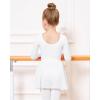 imageStelle Ballet Leotards for Girls Long Sleeve Toddler Dance Leotard Outfits with Skirt ClassicLittleBig KidWhite