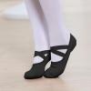 imageStelle Ballet Shoes Toddler Slippers Highly Elastic Canvas Girls Ballerina Dance Shoes for ToddlerLittle KidBig KidWomenBlack