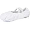 imageStelle Ballet Shoes Toddler Slippers Highly Elastic Canvas Girls Ballerina Dance Shoes for ToddlerLittle KidBig KidWomenWhite
