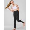 imageStelle Girls Athletic Leggings Kids Dance Workout Running Yoga Pants with Hidden PocketBlack