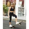 imageStelle Girls Athletic Leggings Kids Dance Workout Running Yoga Pants with Hidden PocketCapriblack2