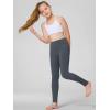 imageStelle Girls Athletic Leggings Kids Dance Workout Running Yoga Pants with Hidden PocketCharcoal