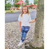 imageStelle Girls Athletic Leggings Kids Dance Workout Running Yoga Pants with Hidden PocketMarble Blue