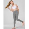 imageStelle Girls Athletic Leggings Kids Dance Workout Running Yoga Pants with Hidden PocketZinc Grey