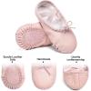 imageStelle Girls Ballet Shoes Boys Toddler Soft Leather Dance Slippers for ToddlerLittle KidBig KidBallet Pinkwith Lace