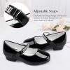 imageStelle Girls Dress Shoes Toddler White Flower Girl Low Heels Mary Jane Flat for School Uniform WeddingLittleBig KidA02blackchain