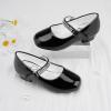imageStelle Girls Dress Shoes Toddler White Flower Girl Low Heels Mary Jane Flat for School Uniform WeddingLittleBig KidA02blackchain