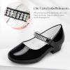imageStelle Girls Dress Shoes Toddler White Flower Girl Low Heels Mary Jane Flat for School Uniform WeddingLittleBig KidA02blackchain