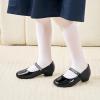 imageStelle Girls Dress Shoes Toddler White Flower Girl Low Heels Mary Jane Flat for School Uniform WeddingLittleBig KidA02blackchain
