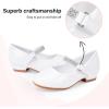 imageStelle Girls Dress Shoes Toddler White Flower Girl Low Heels Mary Jane Flat for School Uniform WeddingLittleBig KidA02white
