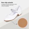 imageStelle Girls Dress Shoes Toddler White Flower Girl Low Heels Mary Jane Flat for School Uniform WeddingLittleBig KidA02white
