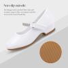 imageStelle Girls Dress Shoes Toddler White Flower Girl Low Heels Mary Jane Flat for School Uniform WeddingLittleBig KidA02whitechain