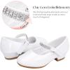 imageStelle Girls Dress Shoes Toddler White Flower Girl Low Heels Mary Jane Flat for School Uniform WeddingLittleBig KidA02whitechain