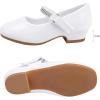 imageStelle Girls Dress Shoes Toddler White Flower Girl Low Heels Mary Jane Flat for School Uniform WeddingLittleBig KidA02whitechain