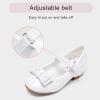 imageStelle Girls Dress Shoes Toddler White Flower Girl Low Heels Mary Jane Flat for School Uniform WeddingLittleBig KidA15white