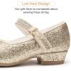 imageStelle Girls Dress Shoes Toddler White Flower Girl Low Heels Mary Jane Flat for School Uniform WeddingLittleBig KidA19gold