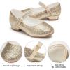 imageStelle Girls Dress Shoes Toddler White Flower Girl Low Heels Mary Jane Flat for School Uniform WeddingLittleBig KidA19gold