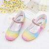 imageStelle Girls Dress Shoes Toddler White Flower Girl Low Heels Mary Jane Flat for School Uniform WeddingLittleBig KidA19rainbow