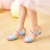 imageStelle Girls Dress Shoes Toddler White Flower Girl Low Heels Mary Jane Flat for School Uniform WeddingLittleBig KidA19rainbow