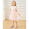 imageStelle Girls Dress Shoes Toddler White Flower Girl Low Heels Mary Jane Flat for School Uniform WeddingLittleBig KidA19rainbow