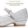 imageStelle Girls Dress Shoes Toddler White Flower Girl Low Heels Mary Jane Flat for School Uniform WeddingLittleBig KidA19silver