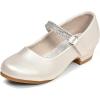 imageStelle Girls Dress Shoes Toddler White Flower Girl Low Heels Mary Jane Flat for School Uniform WeddingLittleBig KidT02champagne