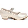 imageStelle Girls Dress Shoes Toddler White Flower Girl Low Heels Mary Jane Flat for School Uniform WeddingLittleBig KidT02champagne