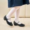 imageStelle Girls Dress Shoes White Flower Girl Shoe Mary Jane Low Heels for Wedding ToddlerLittleBig KidBlackshiny Strap