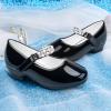 imageStelle Girls Dress Shoes White Flower Girl Shoe Mary Jane Low Heels for Wedding ToddlerLittleBig KidBlackshiny Strap