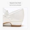 imageStelle Girls Dress Shoes White Flower Girl Shoe Mary Jane Low Heels for Wedding ToddlerLittleBig KidChampagne Flower