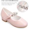 imageStelle Girls Dress Shoes White Flower Girl Shoe Mary Jane Low Heels for Wedding ToddlerLittleBig KidPinkshiny Strap
