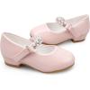 imageStelle Girls Dress Shoes White Flower Girl Shoe Mary Jane Low Heels for Wedding ToddlerLittleBig KidPinkshiny Strap