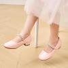 imageStelle Girls Dress Shoes White Flower Girl Shoe Mary Jane Low Heels for Wedding ToddlerLittleBig KidPinkshiny Strap