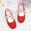 imageStelle Girls Dress Shoes White Flower Girl Shoe Mary Jane Low Heels for Wedding ToddlerLittleBig KidRuby Redshiny Strap