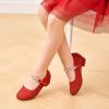imageStelle Girls Dress Shoes White Flower Girl Shoe Mary Jane Low Heels for Wedding ToddlerLittleBig KidRuby Redshiny Strap