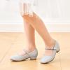 imageStelle Girls Dress Shoes White Flower Girl Shoe Mary Jane Low Heels for Wedding ToddlerLittleBig KidSilvershiny Strap