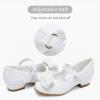 imageStelle Girls Dress Shoes White Flower Girl Shoe Mary Jane Low Heels for Wedding ToddlerLittleBig KidWhiteflower