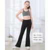 imageStelle Girls Flare Leggings with Pockets High Waisted Bootcut Yoga Pants Kids Dance Bell Bottoms Leggings3black