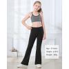 imageStelle Girls Flare Leggings with Pockets High Waisted Bootcut Yoga Pants Kids Dance Bell Bottoms LeggingsBlack