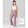 imageStelle Girls Flare Leggings with Pockets High Waisted Bootcut Yoga Pants Kids Dance Bell Bottoms LeggingsBlackDusty Lavender