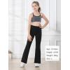 imageStelle Girls Flare Leggings with Pockets High Waisted Bootcut Yoga Pants Kids Dance Bell Bottoms LeggingsBlackDusty Lavender