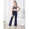 imageStelle Girls Flare Leggings with Pockets High Waisted Bootcut Yoga Pants Kids Dance Bell Bottoms LeggingsBlackDusty LavenderNavy