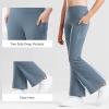 imageStelle Girls Flare Leggings with Pockets High Waisted Bootcut Yoga Pants Kids Dance Bell Bottoms LeggingsBlackGrey Blue