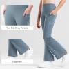imageStelle Girls Flare Leggings with Pockets High Waisted Bootcut Yoga Pants Kids Dance Bell Bottoms LeggingsBlackGreyGrey Blue