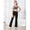 imageStelle Girls Flare Leggings with Pockets High Waisted Bootcut Yoga Pants Kids Dance Bell Bottoms LeggingsBlackGreyNavy