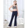 imageStelle Girls Flare Leggings with Pockets High Waisted Bootcut Yoga Pants Kids Dance Bell Bottoms LeggingsBlackNavy