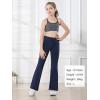 imageStelle Girls Flare Leggings with Pockets High Waisted Bootcut Yoga Pants Kids Dance Bell Bottoms LeggingsBlackNavy