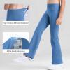 imageStelle Girls Flare Leggings with Pockets High Waisted Bootcut Yoga Pants Kids Dance Bell Bottoms LeggingsBlue